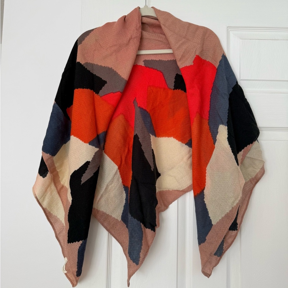 SILENCE + NOISE Peach, Black & Navy Colorblock Knit Scarf